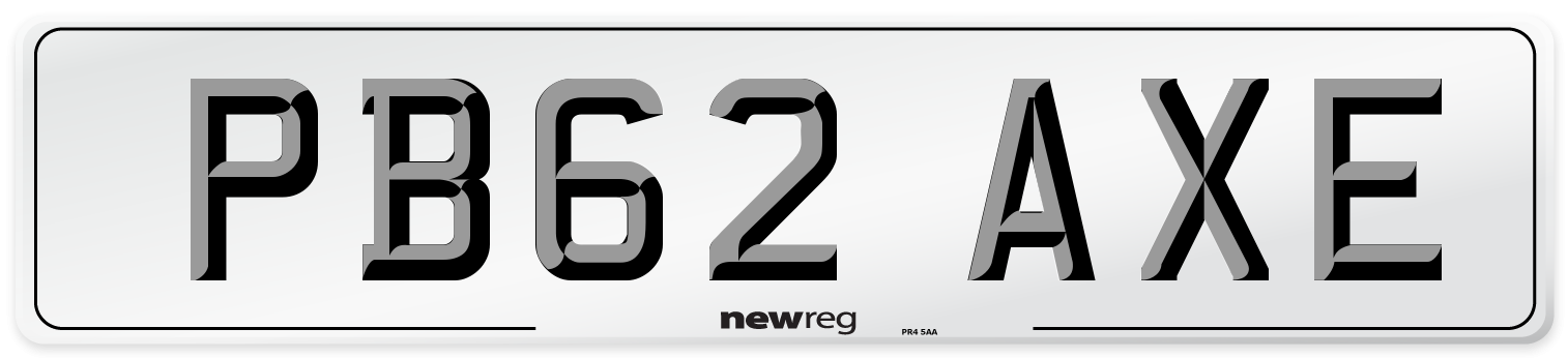PB62 AXE Number Plate from New Reg